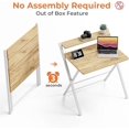 thumbnail image 4 of Portable Small Desk No Assembly, 2-Tier Compact Computer Desk with Shelf, Space Saving Foldable Table for Home Office, Bedroom or Apartment, Portable Collapsible Sturdy Laptop Desk, Oak, 4 of 5
