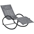 thumbnail image 1 of Outsunny Patio Rocking Chair Zero Gravity Rocker with Mesh Seat, Grey, 1 of 10
