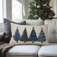 thumbnail image 4 of Blue Christmas Throw Pillow Cover 12x20 Inch Christmas Tree Decorations Outdoor Winter Holiday Xmas Decorative Lumbar Throw Pillow Case for Home Sofa Couch Living Room Bedroom Decor, 4 of 6