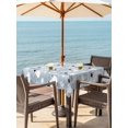 thumbnail image 2 of Outdoor Tablecloth with Umbrella Hole and Zipper, Blue Christmas Square Table Cloth 54x54 Inch Waterproof Tablecloth, Xmas Snowflake Snowman Picnic Table Cover for Patio Camping, 2 of 7