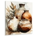 thumbnail image 2 of Designart "Earthen Elegant Vase Brown And Cream I" Boho Pottery Metal Wall Art, 2 of 5