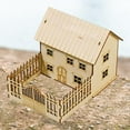 thumbnail image 6 of MERIGLARE 1/60 Wooden Miniature House Unpainted Ornament 3D Accessory Architecture Scene Landscape Building Model for Teens Adults Gift Style C, 6 of 8