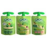 GoGo squeeZ Applesauce and Fruit Puree, Apple Apple, Apple Pineapple Passionfruit, and Apple Mango Guava Snack Pouches Variety Pack, 3.2 oz, 20 Pack