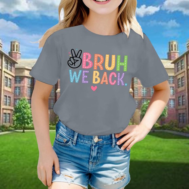 Hauts et T-Shirts pour Filles, Titre du Produit, T-Shirt Graphique à Manches Courtes et Col Rond pour Garçons et Filles, Confortable et Lumineux pour un Usage Quotidien