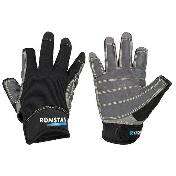 3-Finger Sticky Race Gloves, Black - Extra Small