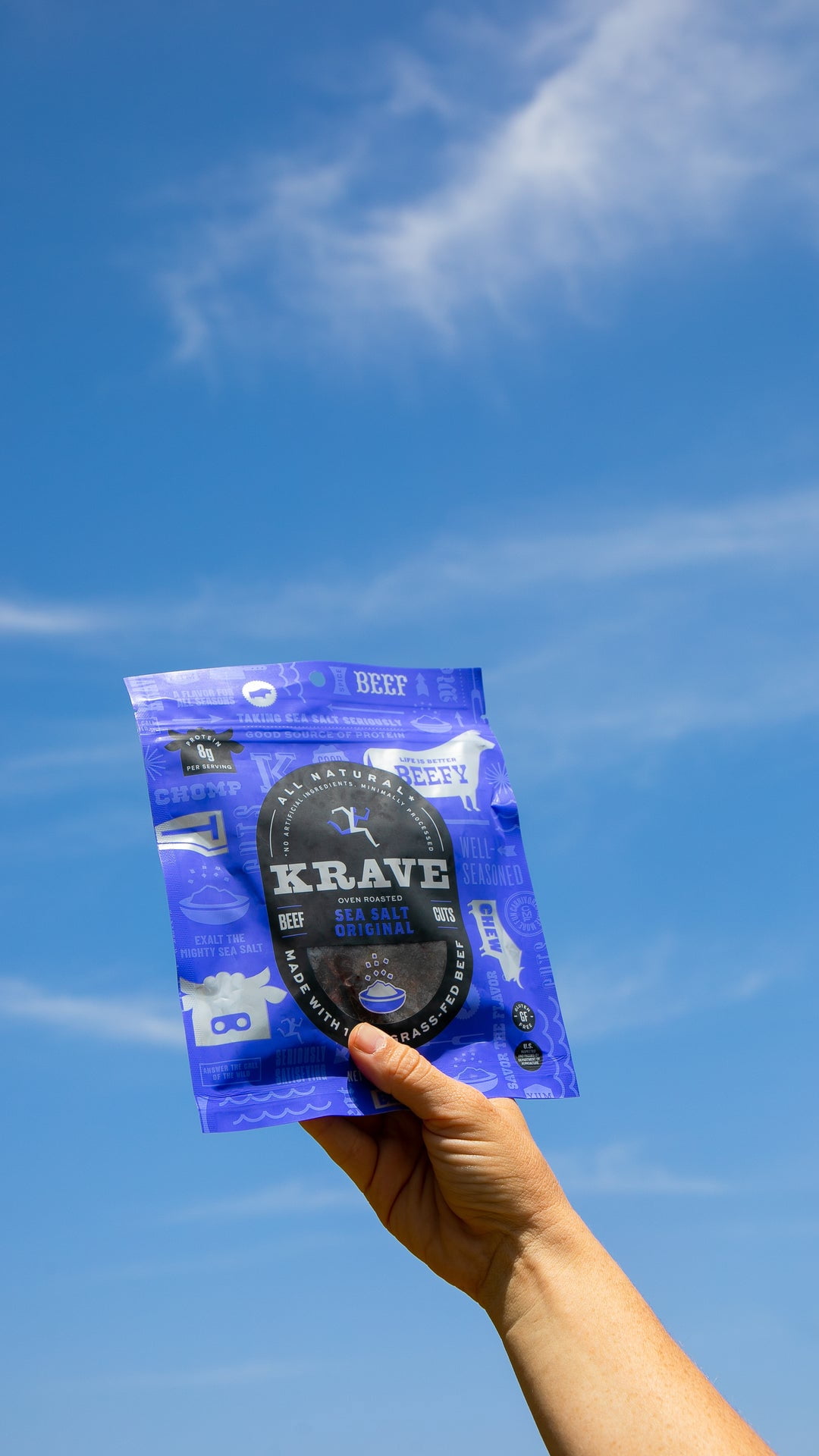 Pack of 8, Krave Sea Salt Original Beef Cuts, 2.7 oz