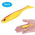 thumbnail image 1 of Accesorio de pesca anticorrosión 4PCS señuelo de pesca suave lubina a rayas naranja / leopardo de espalda roja para pesca nocturna ANGGREK Otros, 1 of 8