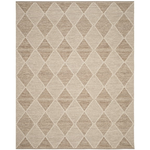 SAFAVIEH Montauk Caleb Geometric Diamond Cotton Area Rug, Beige, 6' x 6' Square