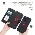 thumbnail image 2 of Allytechgroup 2 in 1 Wallet Case for Apple iPhone 15 Pro, Detachable Back Cover Zipper Purse Card Holder Shockproof Hand Wrist Phone Case for Apple iPhone 15 Pro, Black, 2 of 8