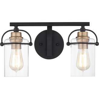 Quoizel HLD8602PK Two-Light Bath Vanity Set - Polished Nickel With Opal Etched Glass Shades, Small