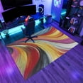 thumbnail image 4 of Retro Multicolor Fluid Art Rug 4x6ft Area Rugs Colorful Rainbow Stripes Rugs Ultra Soft Non Slip Washable Carpet for Living Room Bedroom Study Office Hallway, 4 of 6