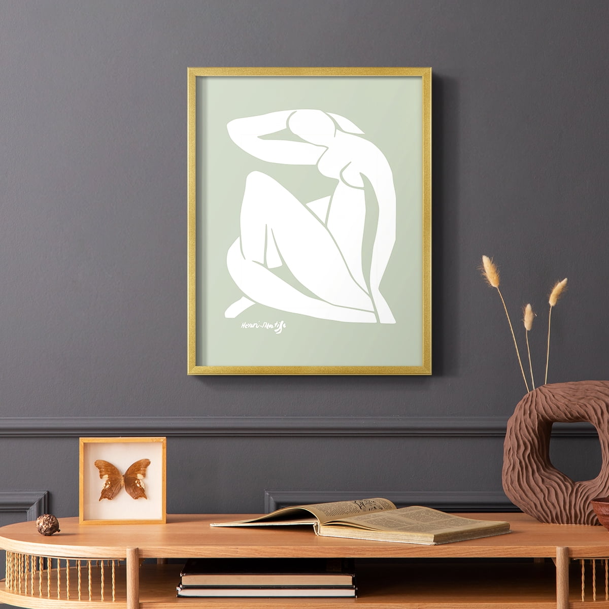 Matisse CDXCII in Gold Solid Wood Framed Print No Nail Hanging