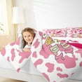 thumbnail image 4 of Homewish Milk Cow Print Queen Comforter Set,Chic Cowgirl Hat Bedding Sets,Pink White Bedding Comforter Set For Girls Teens,Breathable Home Decor,3 Pieces, 4 of 8