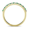 thumbnail image 4 of TriJewels 0.25 ctw Round Emerald and Lab Grown Diamond 18 Stone Wedding Band in 10K Yellow Gold, 4 of 6