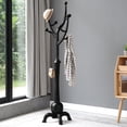 thumbnail image 4 of WOOW DEPOT Large Wood Coat Rack Heavy Duty Freestanding Clothes Hanger Stand w/ Stable Base & 8 Tree Branch Hooks for Entryway Hallway Bedroom, 4 of 11