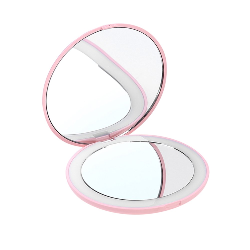 DYstyle Portable LED Lighted Travel Makeup Mirror,1x/10x Magnification