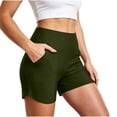 thumbnail image 3 of Women's Athletic Running Shorts With Pockets, High Waisted Tummy Control Sports Shorts, 2-in-1 Compression Yoga Shorts, Quick Dry Workout Fitness Shorts for Women, Womens Running, 3 of 8