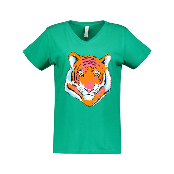 Inktastic Tiger Head Women's V-Neck T-Shirt