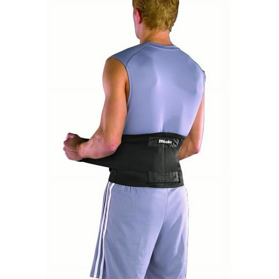 Adjustable Back Brace, Unisex, One Size Fits Most- Black