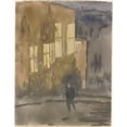 thumbnail image 2 of Gwen John 15x18 Black Ornate Wood Framed Double Matted Museum Art Print Titled - Street at Night, Meudon (1910s), 2 of 5