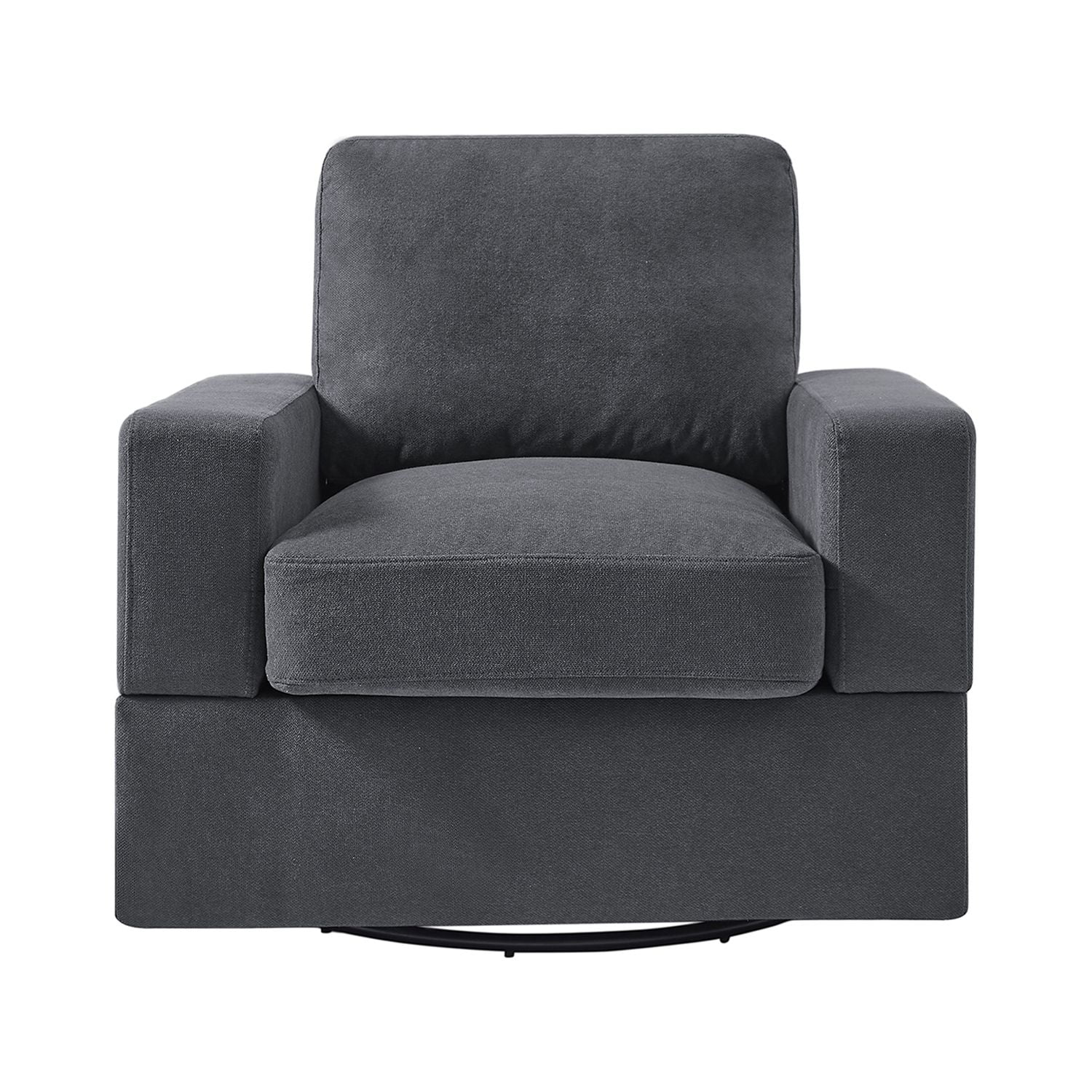 Kadyn Upholstered Swivel Barrel Chair, Swivel Chairs for Living Room, Swivel Arm Chair for Bedroom, Grey