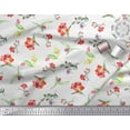 thumbnail image 3 of Soimoi White Cotton Duck Fabric Leaves & Tulip Floral Printed Fabric 1 Yard 56 Inch Wide, 3 of 3