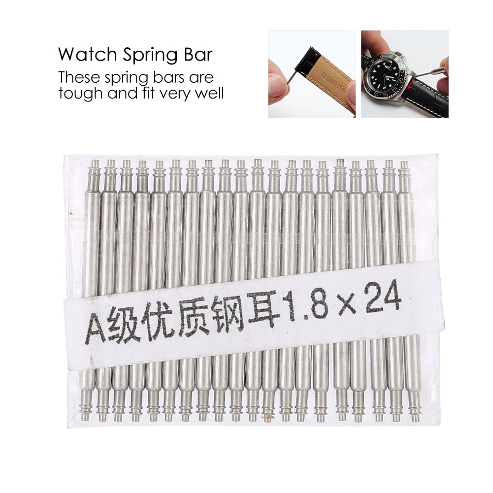 Watch Pins Heavy Duty Spring Bar 20pcs Watch Pin Bar Spring Bars Watches Strap Link Wristwatch Band Steel Tool Repair Spring Bar Tool Watch Band