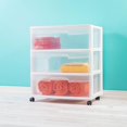 thumbnail image 4 of LDHF 2 Pack Storage Organizer Cart, Plastic 3 Drawer Wide Rolling Cart w/Drawer Bins, 4 of 4
