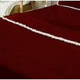 thumbnail image 7 of DNG Creations 4 Piece Pom Pom Sheet Set 100% Egyptian Cotton, White Pom-Pom Fringe Solid Pattern 15 Inch Deep Pocket ( Solid Burgundy - Queen ), 7 of 7