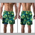 thumbnail image 3 of luoweisi Men's Beach Shorts Quick Dry Swim Trunks with Mesh Lining Peacock Feather L, 3 of 5