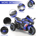thumbnail image 3 of HNH 12V Ride On Motorcycle with 3 Wheel, Electric Motorbike for Kids, LED Tire and Bluetooth Music, Ride On Car for Gifts, 3 of 10