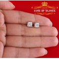 thumbnail image 6 of King of Bling's 925 Sterling Silver 0.05ct Diamond White Square Earring For Men's / Women's, 6 of 12