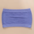 thumbnail image 6 of Minjewel Women Strapless Bandeau Bra Wirefree Removable Chest Pad Underwear, Blue 34(M), 6 of 6