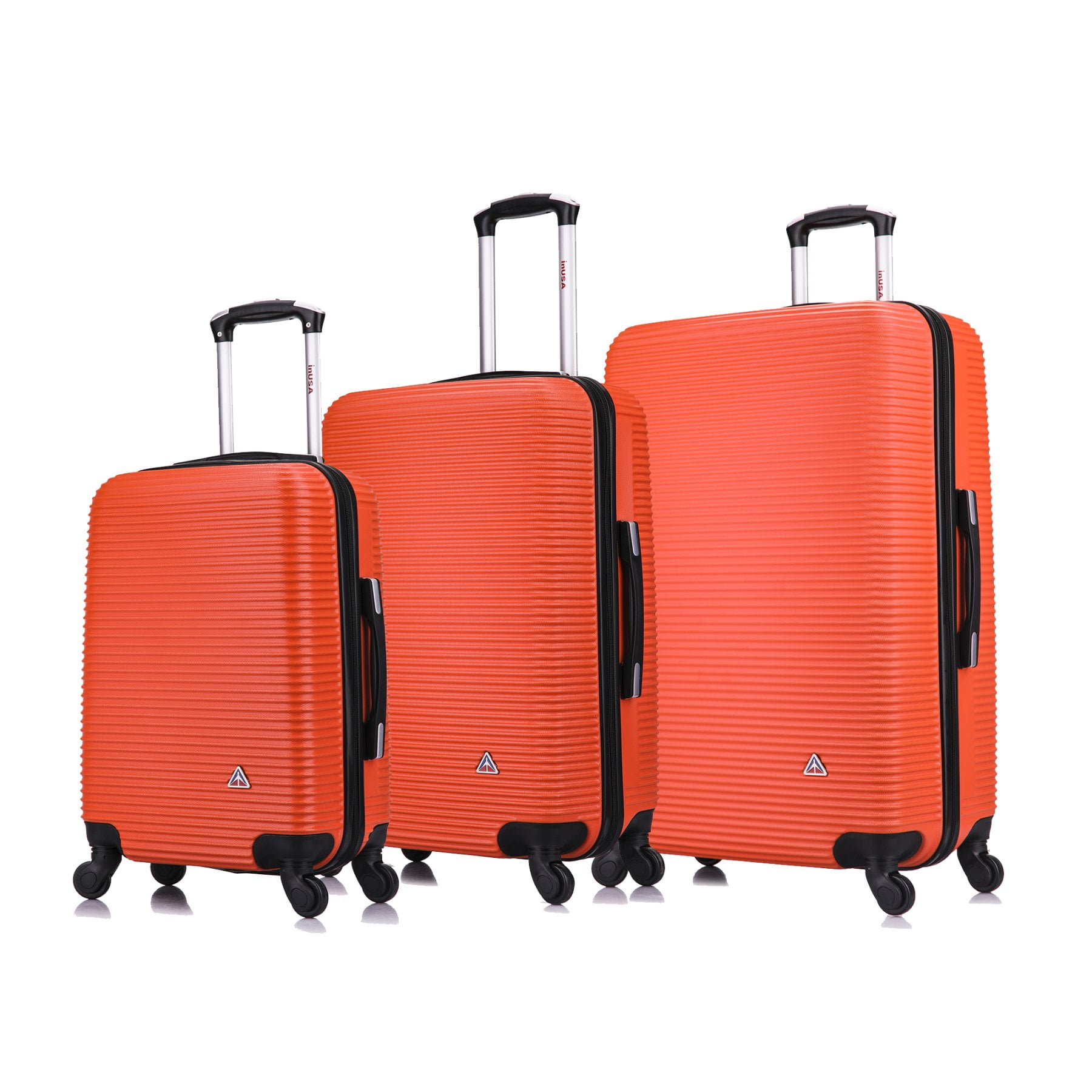 InUSA Royal 3-Piece Hardside Luggage Sets with Spinner Wheels, Handle, and Trolley, (20"/24"/28"), Orange