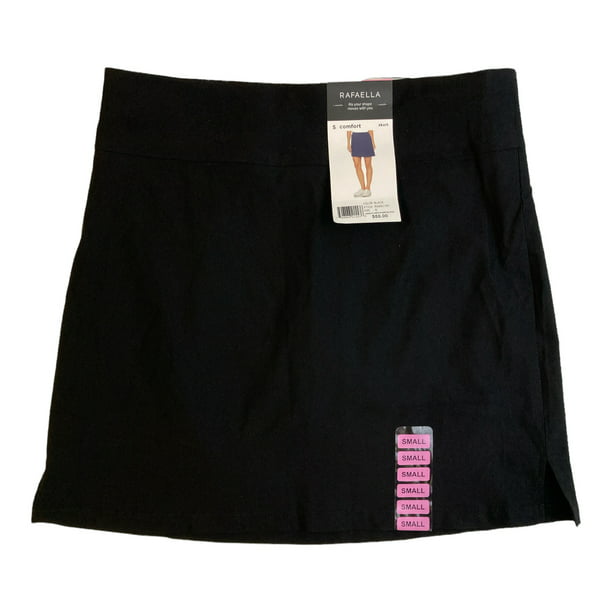 Rafaella Women's Wide Waistband Stretch Pull-On Style Skort (Black, XXL ...