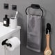 thumbnail image 4 of Juego de accesorios de baño negros, soporte para toallas de baño sin perforación de 4 piezas, anillos para toallas de acero inoxidable negros, soporte adhesivo para papel higiénico, 4 of 5