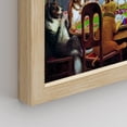 thumbnail image 5 of PixonSign Framed Wall Art Whimsical Dog Playing Poker Game Posters, Set of 4 Humorous Canine-Themed Fine Art Vintage Canvas Prints, Grotesque Wall Décor for Home Decor - 11"x14" Natural, 5 of 5