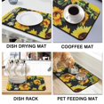 thumbnail image 4 of Washable Rubber Sunflower Cute Floral Dish Drying Mats for Kitchen Counter Home Large Coffee Bar Pad Accessories and Decor for Utensils Stemware 19.5''x12'', 4 of 7