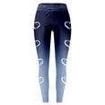 thumbnail image 4 of Ribbed Leggings Cute Love Heart Print Graphic Valentine Tight Slim Fit Workout Set Leggings Booty Lifting Leggings for Women Going Out Bottoms, 4 of 5