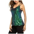 thumbnail image 4 of Tbopshirt Tank tops for Women Clearance,Womens tops,Women's Fashion Suspender V-neck Sleeveless Sequin Tank tops,T-shirt Vest Tee Blouse,Camisoles for Women Plus Summer Savings Deals, 4 of 9