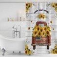 thumbnail image 2 of Shower Curtain Bathroom Set Farmhouse Red Truck Sunflower Waterproof Fabric Shower Curtains with Grommets&Hooks, Retro Rustic Floral Wood Grain Privacy Bath Curtain for Bathtub 72x84in, 2 of 9
