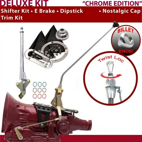 American Shifter C6 Shifter Kit Chrome 16 in. E Brake Trim Kit Dipstick for F2207