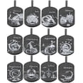 thumbnail image 5 of 2 Tone Custom Baguette Black Gold Finish Capricorn Horse Zodiac Sign Astrology Horoscope Dog Tag Pendent Lab Diamond Charm, 5 of 5