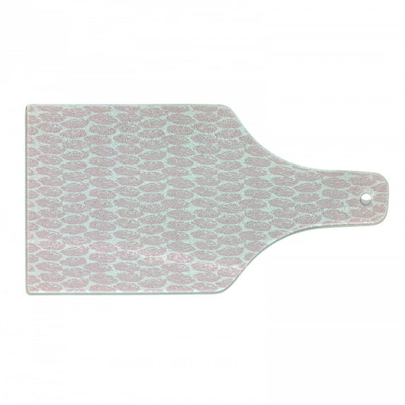 Flower Cutting Board, Rose Silhouettes Pattern Floral Simplicity Abstract English Garden Print, Decorative Tempered Glass Cutting and Serving Board, in 3 Sizes, by Ambesonne
