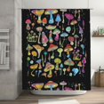 thumbnail image 5 of Rateoe Bright Mushrooms Shower Curtain - Fancy Bathroom Shower Curtain Sets - Waterproof Shower Curtain with Hooks with 12 Plastic Hooks 72x72 Inches, 5 of 5