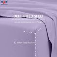 thumbnail image 4 of Pure Egyptian Twin-XL Size Cotton Bed Sheets Set 1000 Thread Count Bedding – Twin-XL Size Bed 12" Inch Deep Pocket Twin-XL Sheets - Lilac, 4 of 7