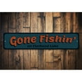 thumbnail image 1 of Gone Fishin Novelty Decor, Metal Wall Sign - 4x18 Inches, 1 of 4