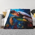 thumbnail image 1 of Fotbe Ice Blue Ocean Sea Turtle Manta de Franela con Estampado, Manta Ultrasuave para Cama, Sofá, Auto, Hipoalergénica y Antibolitas-50"x40", 1 of 6