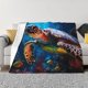 thumbnail image 1 of Balery Ice Blue Ocean Sea Turtle Manta de Franela con Dibujo, Lujo Ultra Suave y Cálido, Antipelusa y Resistente a las Arrugas para Cama, Sofá, Camping -40"x30", 1 of 6