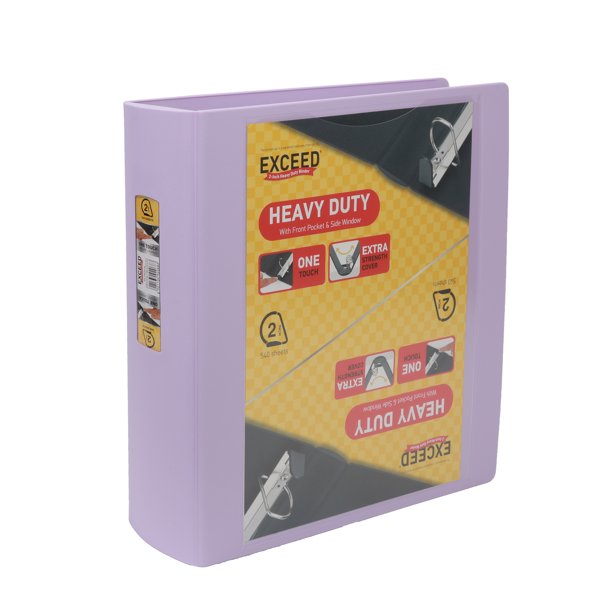 Exceed 3Ring Heavy Duty Binder, 2” Lilac Glaze, Slant Ring